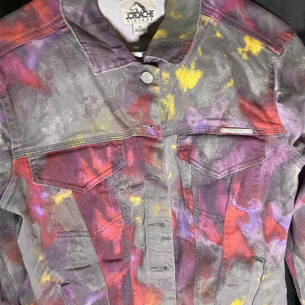 Colorful Splatter Denim Jacket - Picture 11 of 17